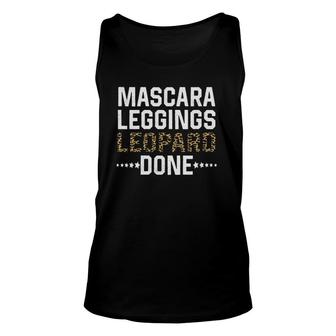 Womens Mascara Leggings Leopard Done Funny V Neck Unisex Tank Top | Mazezy