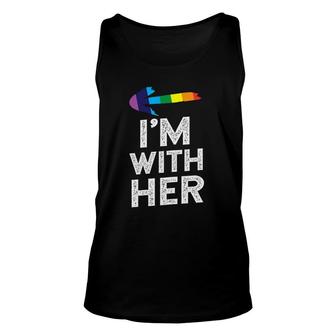 Womens Matching Lesbian Couple S I'm With Her Lesbian Unisex Tank Top | Mazezy