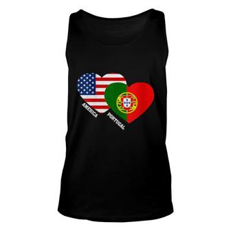 Womens Portugal Flag Portuguese American Pride Vintage Unisex Tank Top | Mazezy