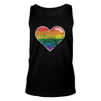 Womens Rainbow Heart Lgbtq Gay Pride Month Lgbt V-Neck Unisex Tank Top | Mazezy DE