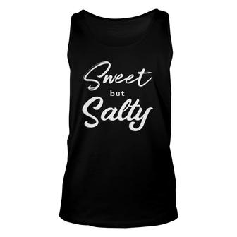 Womens Salty Gifts Sweet But Salty V-Neck Unisex Tank Top | Mazezy