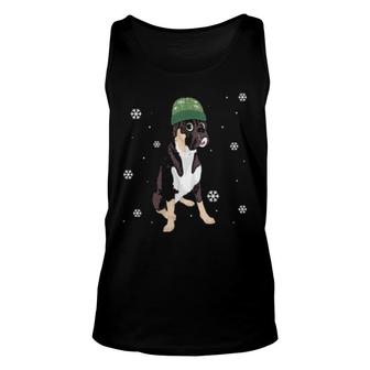 Womens Snowflake Dog Owner Pet Animal Winter Dog Boxer Unisex Tank Top | Mazezy