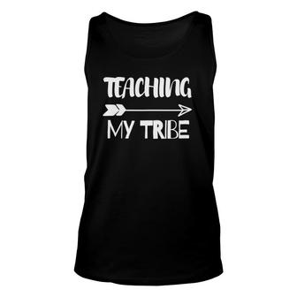 Womens Teaching My Tribe Teacher Gift Unisex Tank Top | Mazezy
