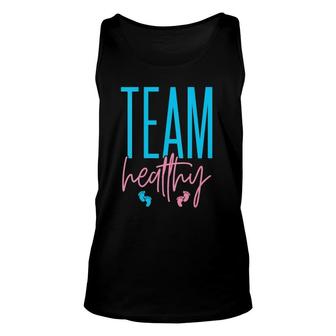 Womens Team Healthy Baby Gender Reveal Party Idea Unisex Tank Top | Mazezy