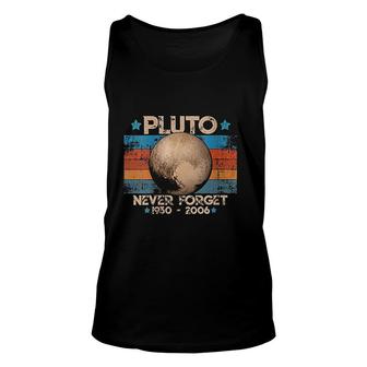 Womens Vintage Never Forget Pluto Nerdy Astronomy Space Science Gift Unisex Tank Top - Thegiftio UK