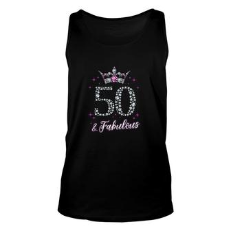 Womens Womens 50 And Fabulous 50Th Birthday Gift Unisex Tank Top - Seseable