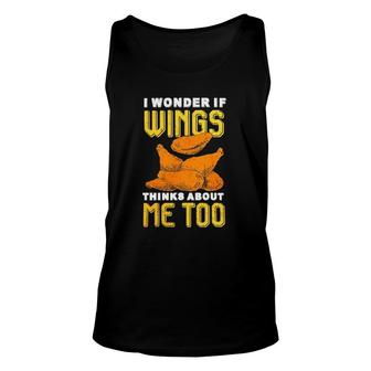 I Wonder If Wings Thinks About Me Too Bbq Chef Chicken Wings Tank Top | Mazezy