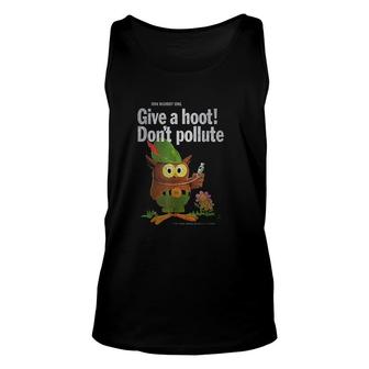 Woodsy Owl Give A Hoot 70S Distressed And Faded Unisex Tank Top - Thegiftio UK