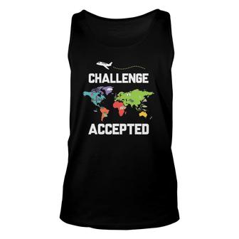 World Map Challenge Travellers Gift Unisex Tank Top | Mazezy