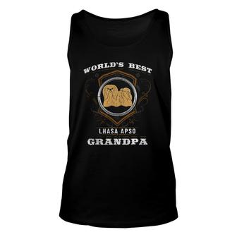 World's Best Lhasa Apso Grandpa Dog Breed Owner Unisex Tank Top | Mazezy