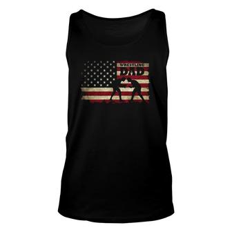 Wrestling Dad Gifts American Flag Unisex Tank Top | Mazezy