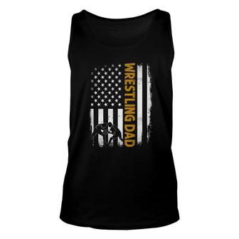 Wrestling Dadamerican Flag Fathers Day Unisex Tank Top | Mazezy