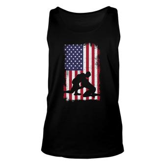 Wrestling Usa Wrestler American Distressed Shadow Pullover Unisex Tank Top | Mazezy