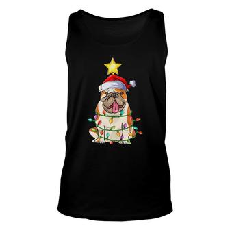 Xmas Lighting Tree Matching American Bulldog Christmas Unisex Tank Top | Mazezy