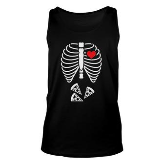 Xray Skeleton Easy Halloween Costume Rib Cage Skeleton Pizza Tank Top | Mazezy