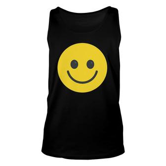 Yellow Smiling Face Retro Happy Vintage 90'S Party Unisex Tank Top | Mazezy