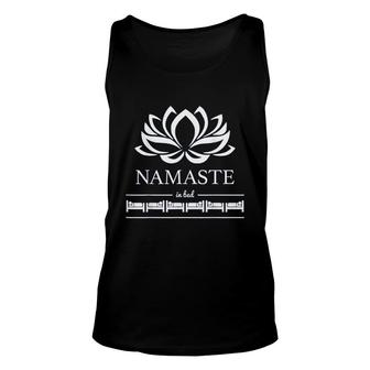 Yoga Namaste In Bed Funny Yogi Meditation Unisex Tank Top - Thegiftio UK