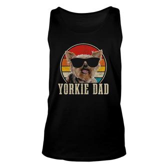 Yorkie Dad Sunglasses Funny Dog Vintage Yorkshire Terrier Unisex Tank Top | Mazezy