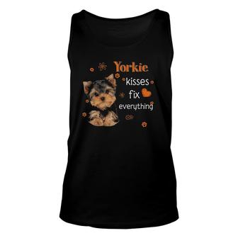 Yorkie Kisses Fix Everything Yorkshire Terrier Dog Lover Unisex Tank Top | Mazezy CA