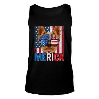Yorkshire Terrier Merica 4Th Of July Yorkie American Puppy Unisex Tank Top | Mazezy CA