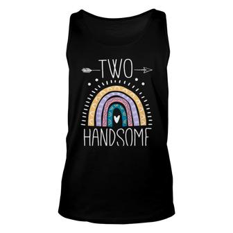 Youth Two Handsome 2 Year Old Birthday Rainbow Unisex Tank Top | Mazezy