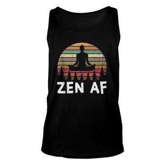 Zen Af Vintage Yoga Mediation Pose Funny Namaste Buddhist Unisex Tank Top | Mazezy