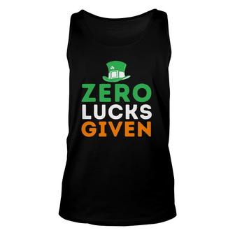 Zero Lucks Given - Funny Irish St Patrick's Day Unisex Tank Top | Mazezy