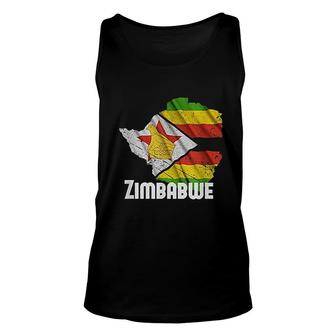 Zimbabwean Flag Design Vintage Made In Zimbabwe Gift Unisex Tank Top - Thegiftio UK