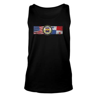 Zonian Panama Canal Zone Seal With Us And Panama Flags Unisex Tank Top | Mazezy
