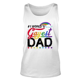 1 World's Gayest Dad Lgbt Pride Month Rainbow Unisex Tank Top | Mazezy