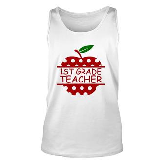 1St Grade Teacher Teaching Lover Apple Unisex Tank Top | Mazezy