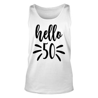 50Th Birthday Gift Shine Bright Hello Fifty Unisex Tank Top | Seseable CA