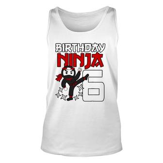 6 Years Old Birthday Party 6Th Ninja Japanese Shinobi Gift Unisex Tank Top | Mazezy UK