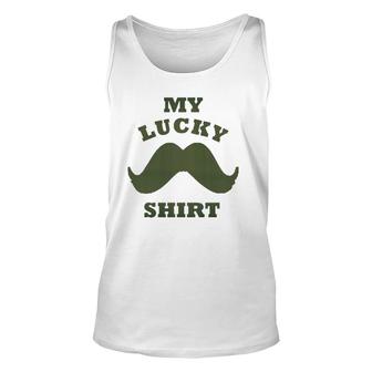 A Hipsters Funny Mens Grooming My Lucky Mustache Unisex Tank Top | Mazezy
