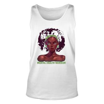Afro African American Black Woman Mental Health Warrior Black History Tank Top | Mazezy