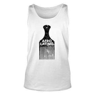 Afro Latino Hair Pick Distressed Vintage Look Unisex Tank Top | Mazezy UK