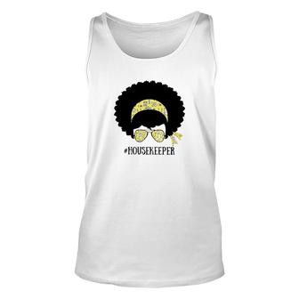 Afro Woman Housekeeper Unisex Tank Top | Mazezy