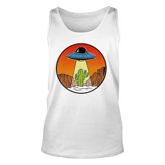 Aliens Unidentified Flying Object Area-51 Ufo Cactus Unisex Tank Top | Mazezy