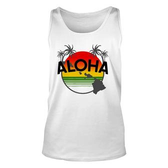Aloha Hawaii Palm Tree - Feel The Aloha Hawaiian Spirit Unisex Tank Top | Mazezy