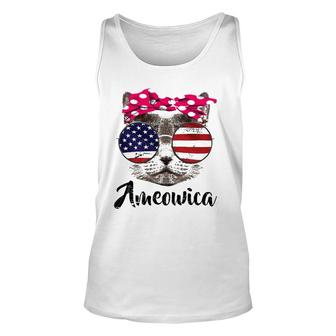 Ameowica 4Th Of July Meow Cat Party America Flag Unisex Tank Top | Mazezy