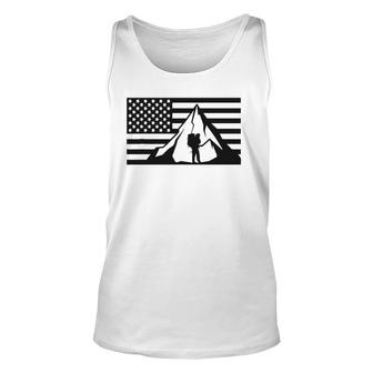 American Flag Outdoor Hiking Apparel Backpacking Hiking Unisex Tank Top | Mazezy