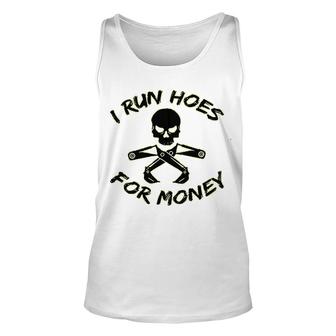 American Supply I Run Hoes For Money Funny Construction Safety Work Unisex Tank Top - Thegiftio UK