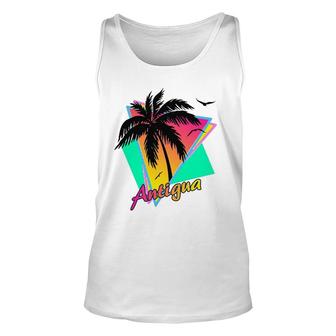 Antigua Tropical Summer Beach Palm Tree Sunset Unisex Tank Top | Mazezy