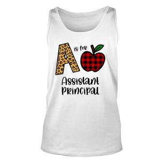 Apple A Is For Assistant Principal Back To School Unisex Tank Top | Mazezy