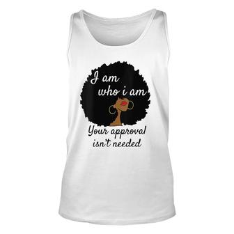 Womens I Am Who I Am Your Approval Isn't Needed Black Queen V-Neck Tank Top | Mazezy