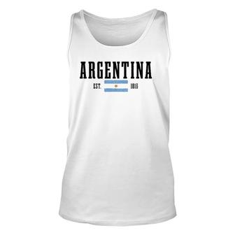Argentina Est 1816 Argentinian Flag Pride Vintage Argentina Tank Top | Mazezy