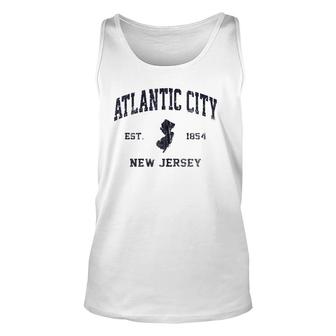 Atlantic City New Jersey Nj Vintage State Athletic Style Zip Tank Top | Mazezy
