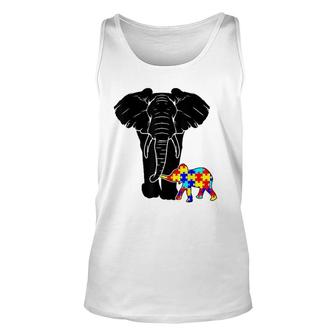Autism Elephant Autism Awareness Gift Mom Dad Mother's Day Unisex Tank Top | Mazezy