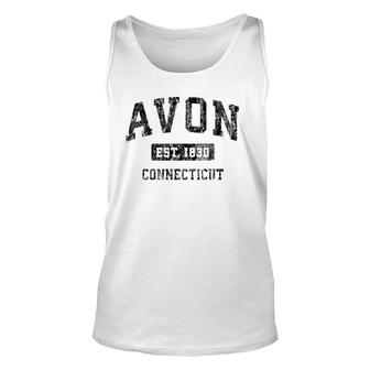 Avon Connecticut Ct Vintage Sports Design Black Design Unisex Tank Top | Mazezy
