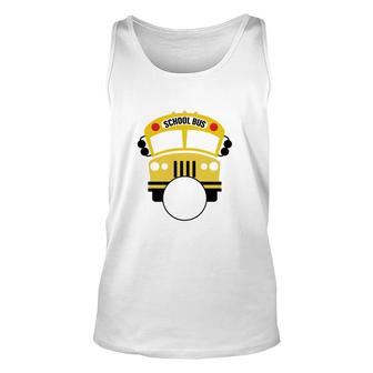 Awesome Yellow School Bus With A Circle Unisex Tank Top - Thegiftio